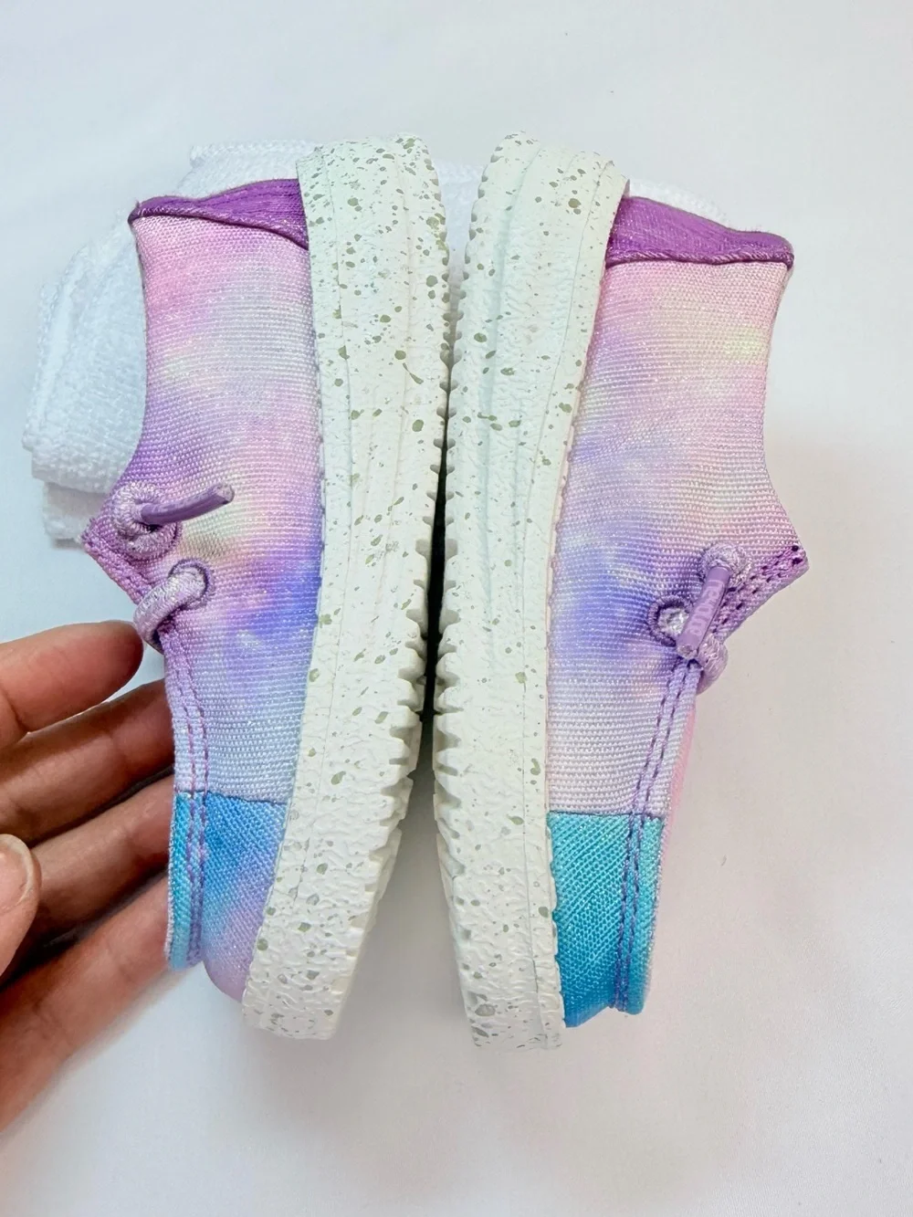 Hey Dude Kids (Toddler) Size 5-6 Tie-Dye Canvas Slip-Ons Pink Purple Blue EUC